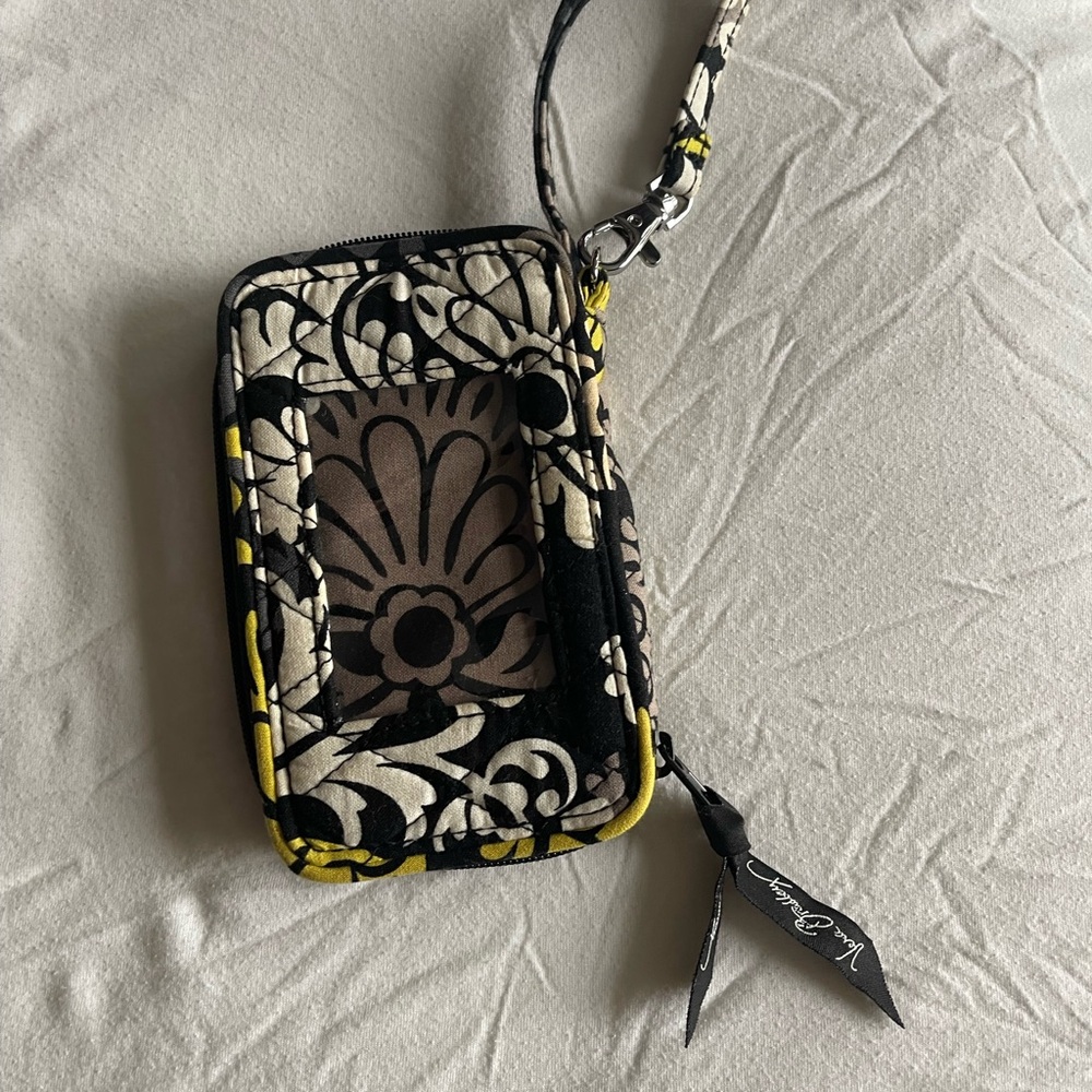 Vera Bradley Floral Black and White Wristlet